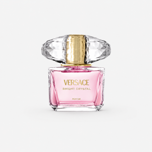 Versace Bright Crystal perfume bottle on a white background