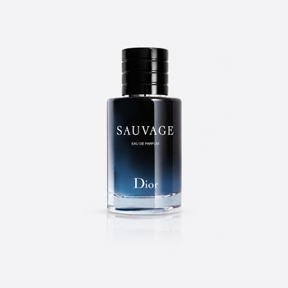 Dior Sauvage perfume bottle on a white background