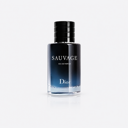 Dior Sauvage perfume bottle on a white background