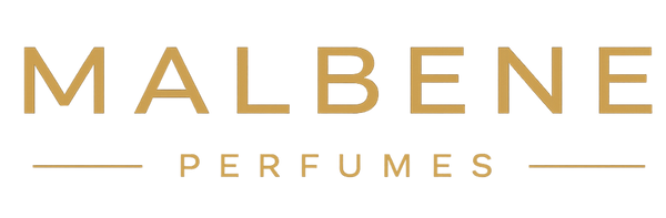 Malbene Perfumes logo with gold text on a white background