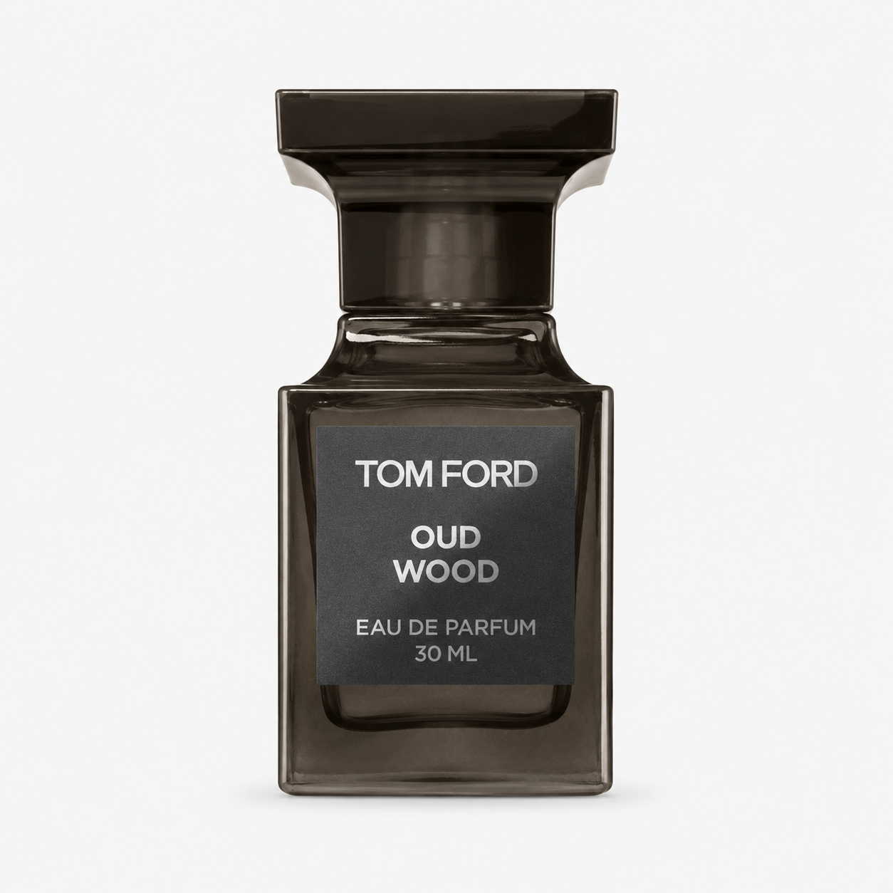 Tom Ford Oud Wood perfume bottle on a white background